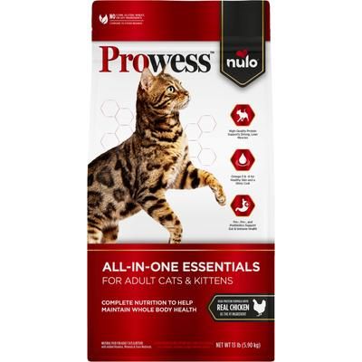 Nulo, Prowess Sensitive Stomach Recipe with Chicken, Pollo + Fibras + Prebióticos + Probióticos + Postbióticos para Digestión Sensible, Gatos Adultos, 1.59 / 2.72 / 5.90 kg