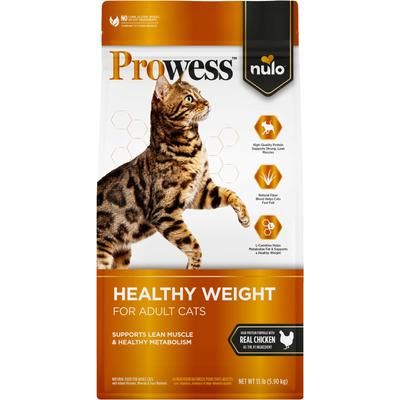 Nulo, Prowess Healthy Weight Recipe with Chicken, Pollo + L-Carnitina + Fibras + Prebióticos + Probióticos para Control de Peso, Gatos Adultos, 1.59 / 5.90 kg