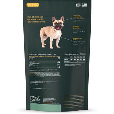 Masticables blandos Derma Strength para la piel y el pelaje de perros, 70 unidades