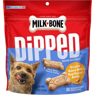 Galletas crujientes para perros bañadas en yogur de vainilla, bolsa de 12 oz, caja de 4