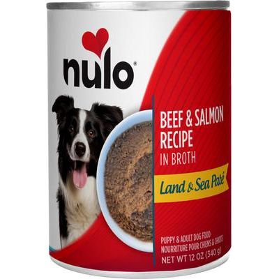 Nulo, Land & Sea Paté Lamb & Herring, Cordero + Arenque + Atún + Calabaza en Caldo, Sin Granos, Cachorros y Adultos, 340 g × 5 latas