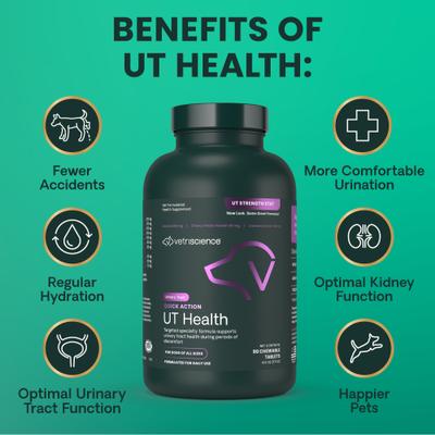 Suplemento urinario masticable con sabor a humo UT Strength para perros, 90 comprimidos