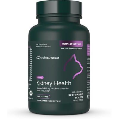Comprimidos masticables Renal Essentials con sabor a pollo y pescado, suplemento renal para gatos, 60 comprimidos