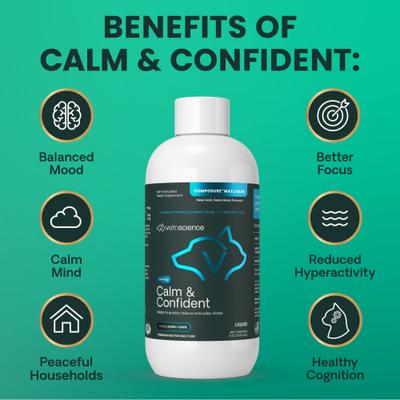 Composure - Suplemento líquido calmante y ansiolítico sin sabor para perros y gatos (botella de 236 ml)