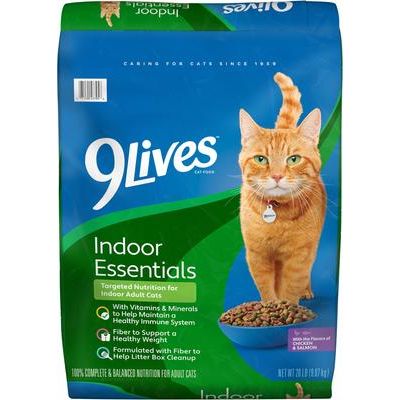 9Lives, Indoor Essentials Adult, pollo + salmón, 1.43 / 5.44 / 9.07 kg.