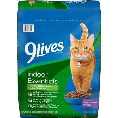 9Lives, Indoor Essentials Adult, pollo + salmón, 1.43 / 5.44 / 9.07 kg.