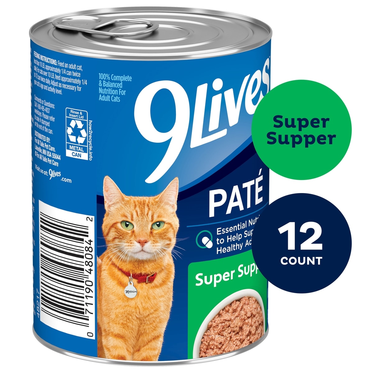 9Lives Paté Super Supper, lata de 13 oz, caja de 12, foto exacta Chewy