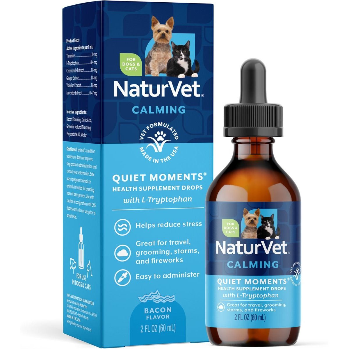 Quiet Moments Calming Supplement Drops, sabor Tocino. 60 ml.