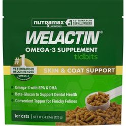 Nutramax Welactin Tidbits Omega-3 para gatos, empaque de 120 g (4.23 oz)