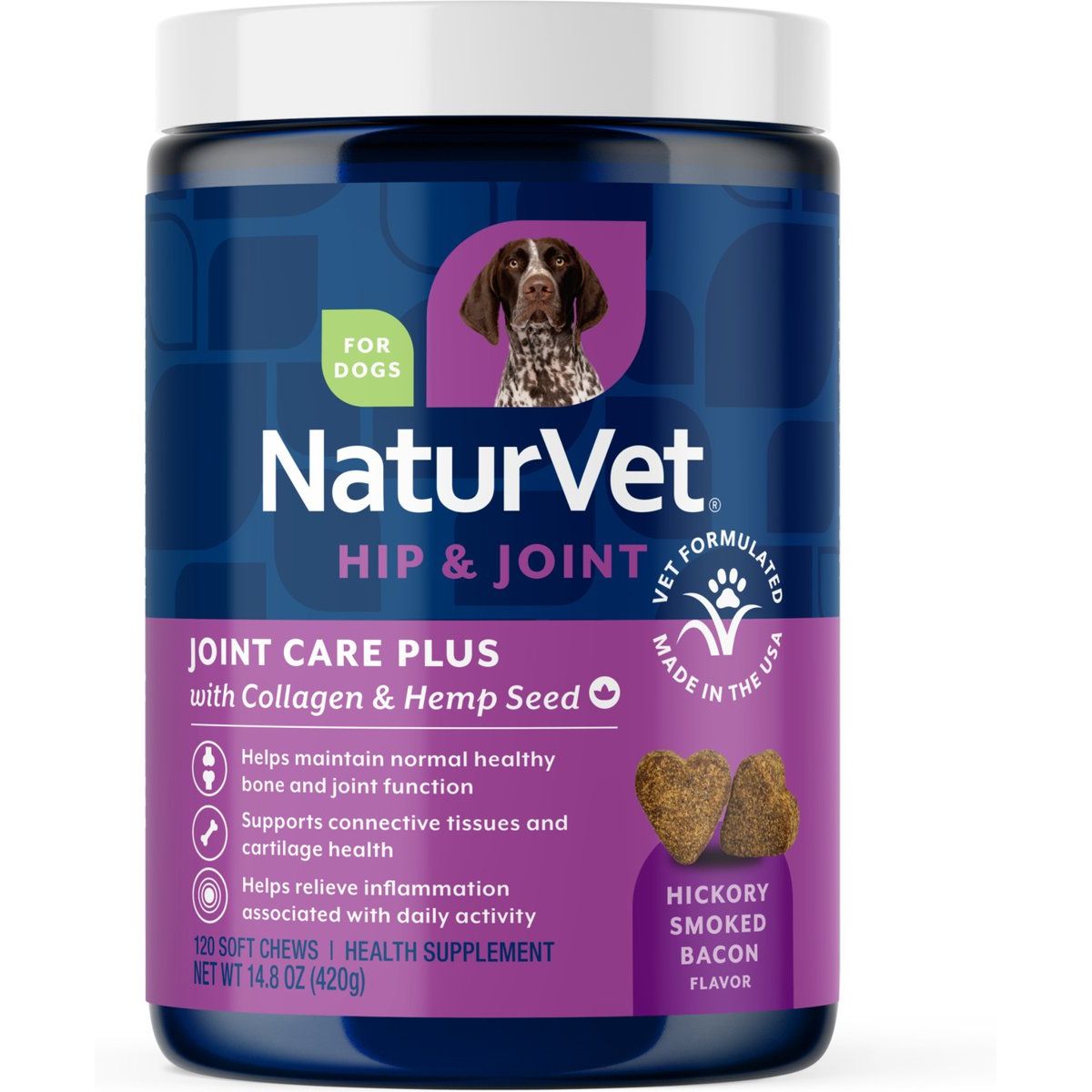 Joint Care Plus with Hemp Seed Hip & Joint Supplement fo, sabor Tocino Ahumado Hickory. 1 unidad.