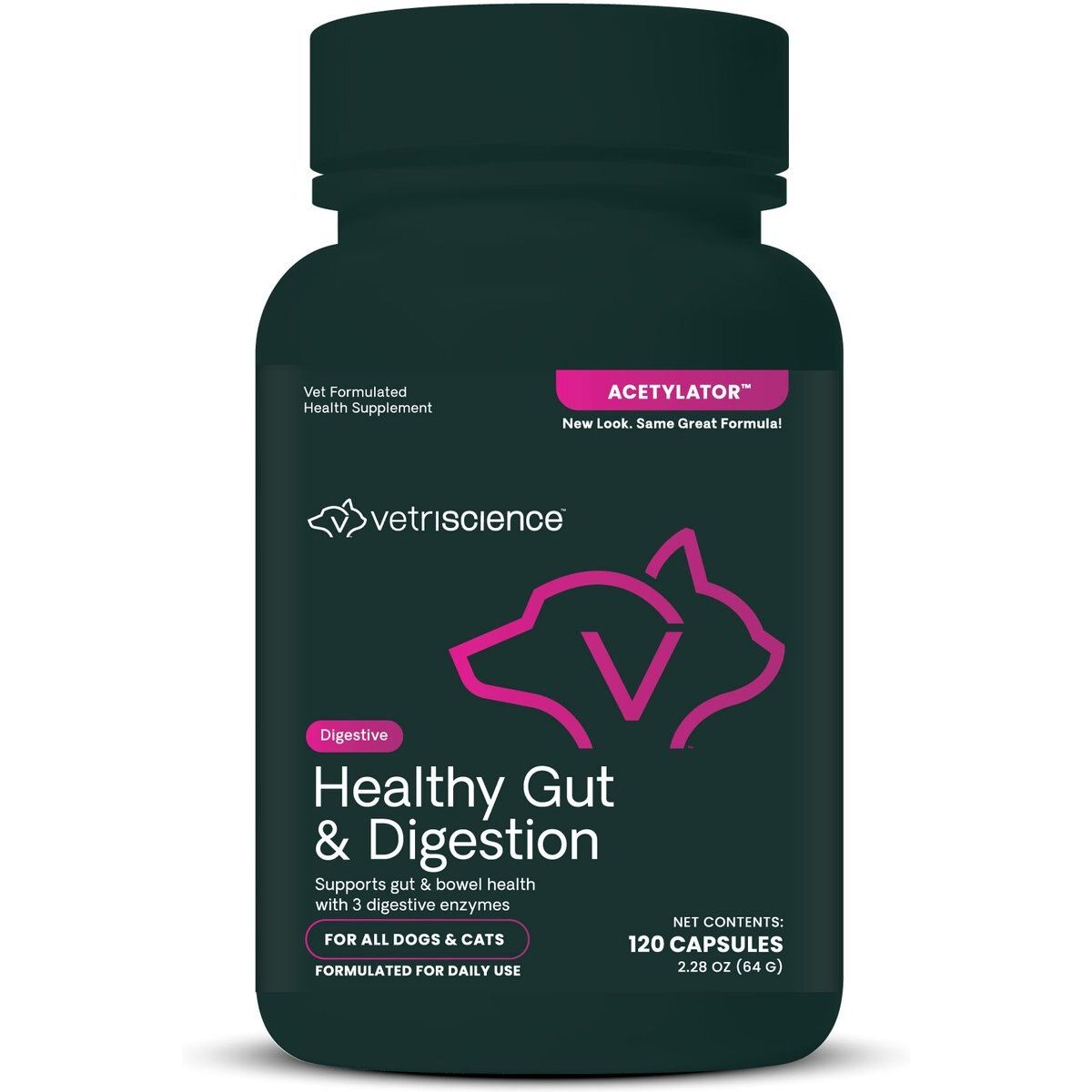 Acetylator Capsules Digestive Supplement & Dogs. 120 caps.