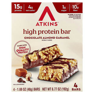 Barras Altas en Proteína Sabor Chocolate Almond Caramel 4 Barras de 48 g c/u