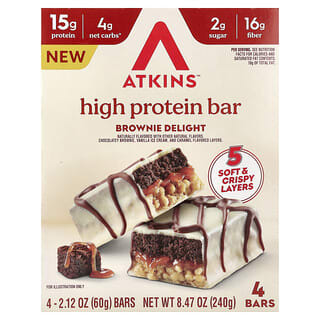 Barras Altas en Proteína Sabor Brownie Delight 4 Barras de 60 g c/u