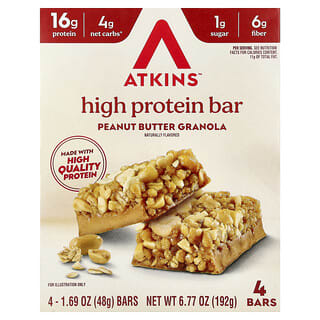 Barras Altas en Proteína Sabor Granola con Mantequilla de Cacahuate 4 Barras de 48 g c/u