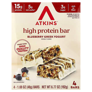 Barras Altas en Proteína Sabor Blueberry Greek Yogurt 4 Barras de 48 g c/u