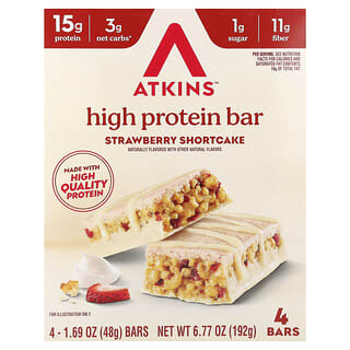 Barras Altas en Proteína Sabor Strawberry Shortcake 4 Barras de 48 g c/u