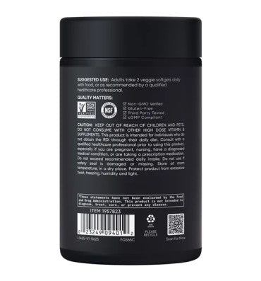 Complejo Vitamina B Advance + Folato.  180 Vsoftgel