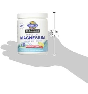 Magnesio en Polvo sabor Frambuesa Limón, Vegano, Probióticos. 421.5 gr.