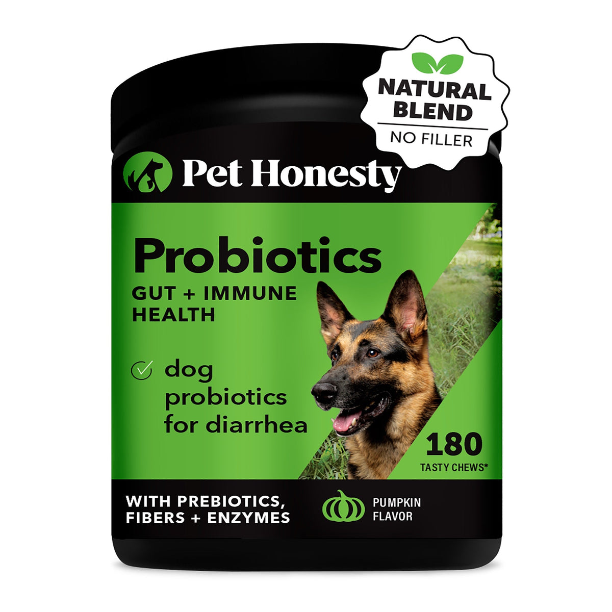 Pet Honesty Gut + Immune Health para perros, calabaza, un bote de 180 masticables, SKU PH-845438