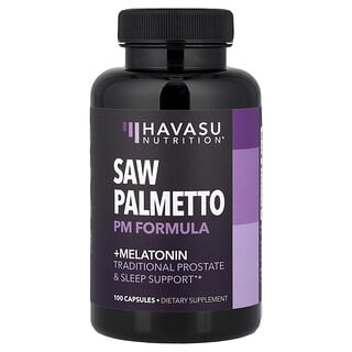 Saw Palmetto PM Formula + Melatonin, 100 caps