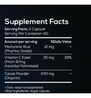 Azul de Metileno Grado farmacéutico. 120 caps.