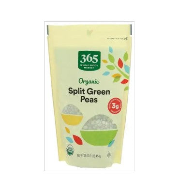 Organic Split Green Peas 454 gr.