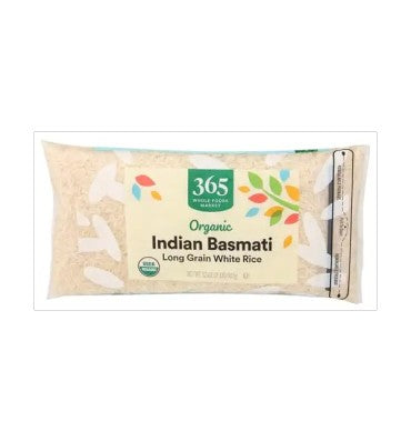 Organic Indian Basmati Long Grain White Rice. 908 gr.