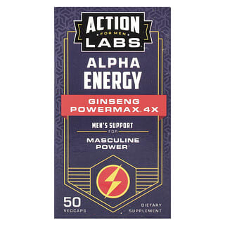 para Hombre, Alpha Energy, Ginseng Powermax 4x, 50 veg caps