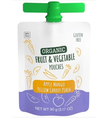 Puré de Frutas y Vegetales Orgánicos, sin azúcar, variety pack. 24 pack