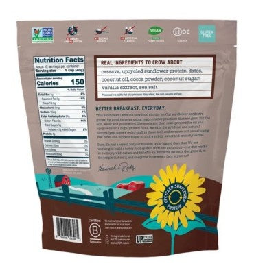 Cereal de Girasol y Cacao, libre de Gluten, 1 gr de Azúcar. 454 gr.