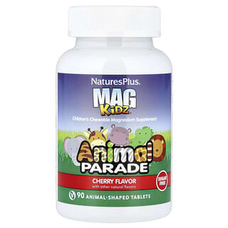 Magkidz, Animal Parade, para Niños Masticable Magnesio, Cereza, 90 Animal-shaped Tabs (50 mg por Tab)