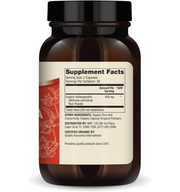 Dr. Mercola, Ashwagandha orgánica. 60 y 180 Vcaps