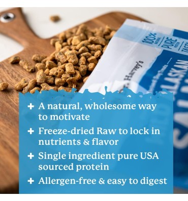 Wild Alaskan Salmon Bites Freeze Dried Dog Treats. 7 oz.