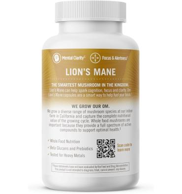 Hongo Melena de León, Memoria, Concentración y Salud Nerviosa. 90 caps.