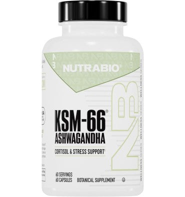 Nutrabio, Ashwagandha KSM 66 600 mg. 2 tamaños