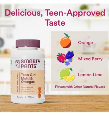 Multivitamínico y Omegas para Niñas Adolescentes. 120 gomitas.