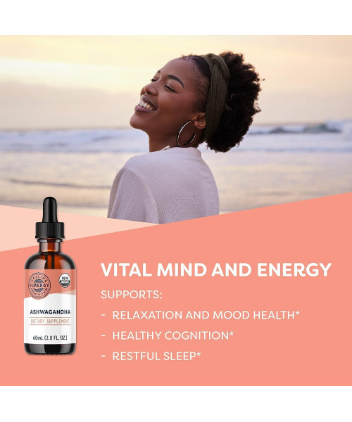 Vimergy Extracto líquido de Ashwagandha orgánico. 55 y 115 ml.