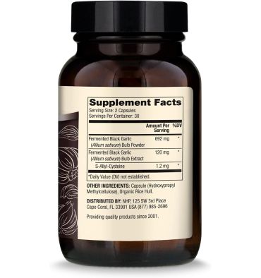 Ajo Negro Fermentado. 60 caps