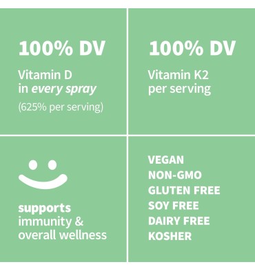 Vitamina D3 (5,000 iu) y K2 líquida sabor limón. 60 ml.