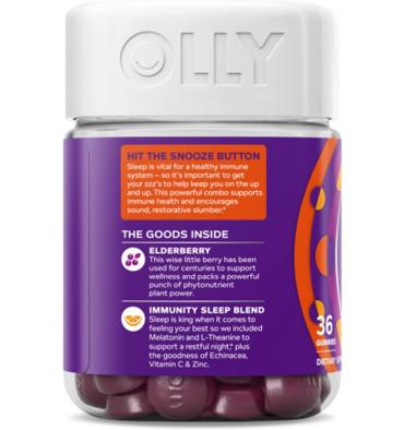 Immunity Sleep, Melatonina (3 gr)  Elderberry y Echinacea. 36 gomitas