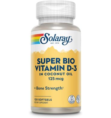 Vitamina D3 en Aceite de Coco, 5000 IU, 120 softgels.