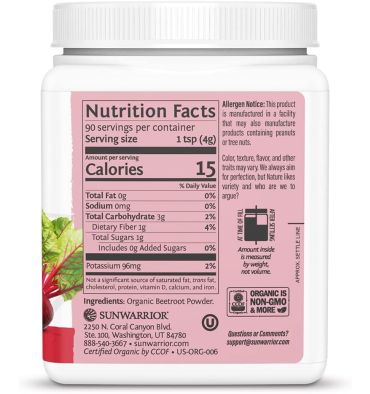 Betabel Orgánico en Polvo. 250 gr.