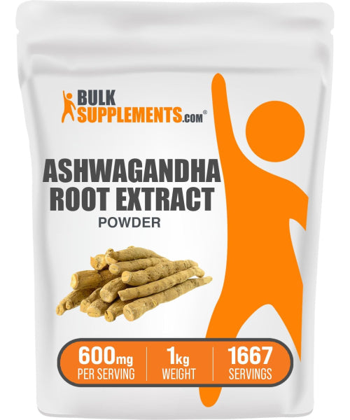 Bulksupplements, Extracto de Ashwagandha en Polvo. 100, 250, 500 y 1000 mg