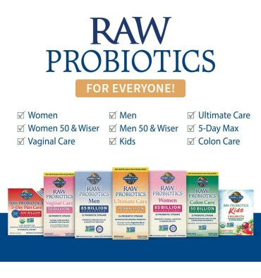 Probióticos Raw Cuidado Intensivo, 100 billiones. 30 Vcaps