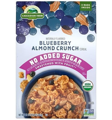 Cereal Orgánico Bluberry Almond Crunch, libre de Azúcar. 963 gr.