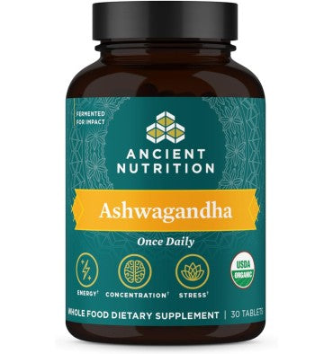 Ancient Nutrition, Ashwagandha Orgánica Fermentada. 30 Tabs