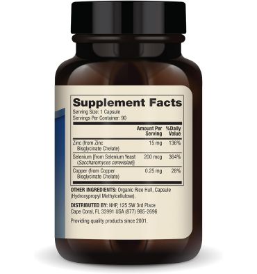 Zinc y Selenio, salud en General. 2 opciones