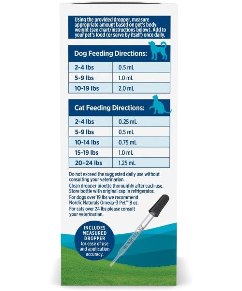 Nordic Naturals, Aceite de Pescado Omega 3 para Perros y Gatos Pequeños. 60 ml.