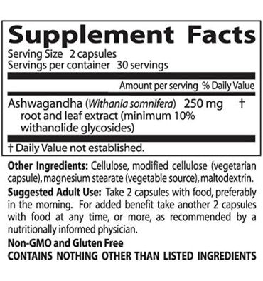 Doctor´s Best, Ashwagandha 125 mg. 60 Vcaps