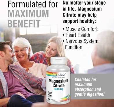 Citrato de Magnesio 400 mg. 180 Vcaps